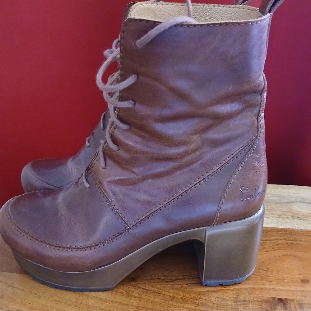 Calou Stockholm Greta Plum Leather Ankle Boots - Picture 4 of 8